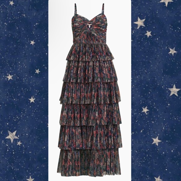 Hutch Dresses & Skirts - Hutch Multicolor Tiered ruffled cut out Maxi Dress NWT Sz 6/medium